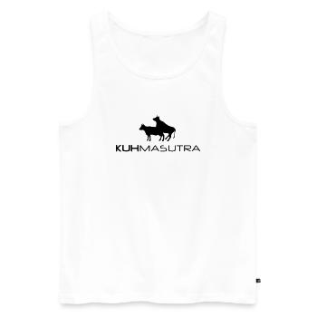 Kuh-masutra Kamasutra Schweiz Kuh - Männer Premium Bio Tank Top - Weiß - Vorne - AI Model Male 178 light (178cm)