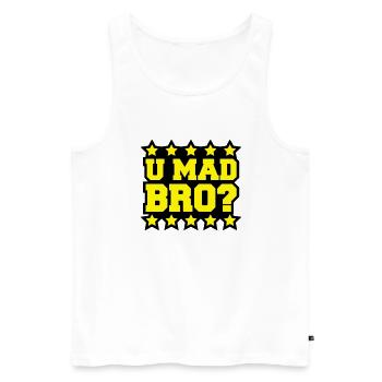 u_mad_bro_c2 - Débardeur bio Premium Homme - blanc - Devant - AI Model Male 178 light (178cm)