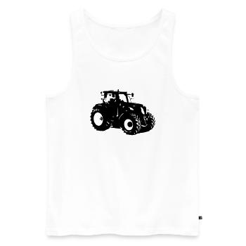 tracteur - Débardeur bio Premium Homme - blanc - Devant - Michal (187cm)
