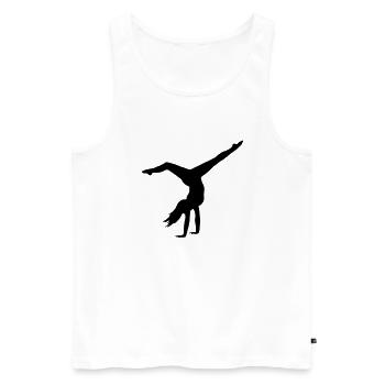 Turnen Handstand - Männer Premium Bio Tank Top - Weiß - Vorne - Michal (187cm)