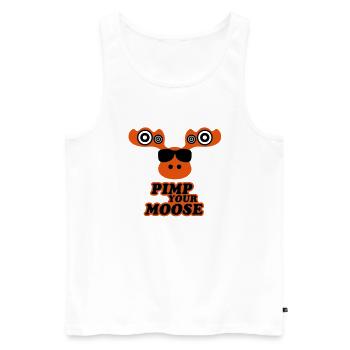 Pimp your Moose (Lustiger Musik Elch) - Männer Premium Bio Tank Top - Weiß - Vorne - AI Model Male 178 light (178cm)