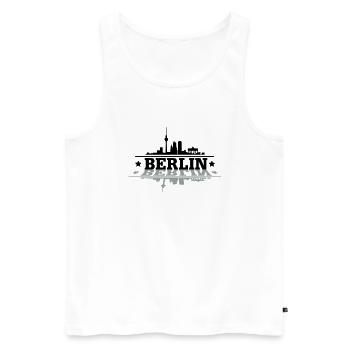 berlin - Men's Premium Organic Tank Top - white - Front - AI Model Male 178 light (178cm)