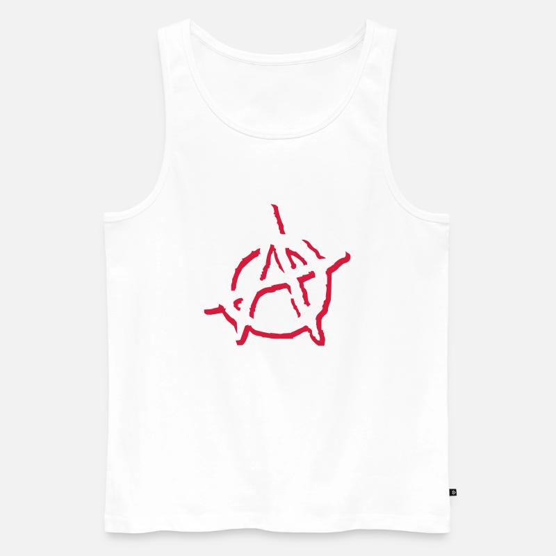 Anarchy A - Männer Premium Bio Tank Top - Weiß