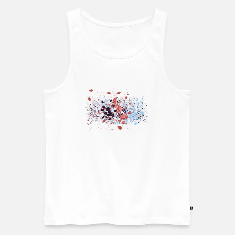 Farbspritzen Graffiti - Männer Premium Bio Tank Top - Weiß