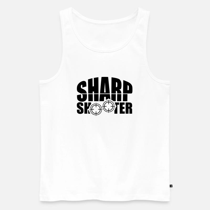 sharp_shooter_aq1 - Männer Premium Bio Tank Top - Weiß