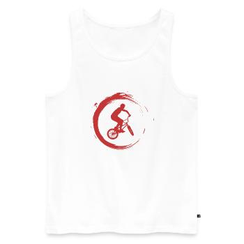 BMX - Männer Premium Bio Tank Top - Weiß - Vorne - Michal (187cm)