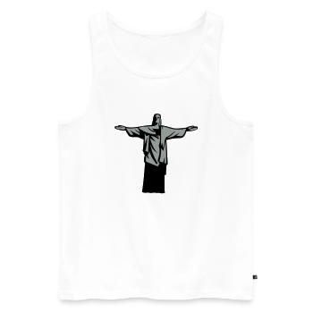 christ redeemer statue rio janeiro - Men's Premium Organic Tank Top - white - Front - AI Model Male 178 light (178cm)