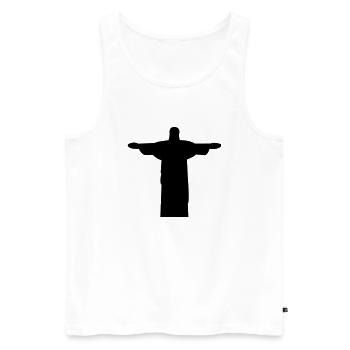 jesus_statue - Männer Premium Bio Tank Top - Weiß - Vorne - Michal (187cm)