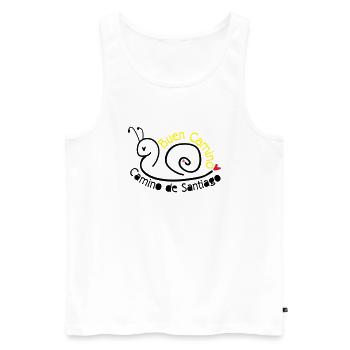 Camino de Santiago escargot - Débardeur bio Premium Homme - blanc - Devant - Michal (187cm)