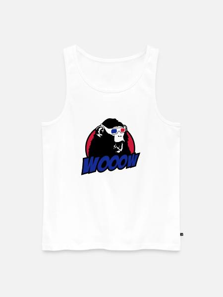 3D Glasses amazed Monkey - Men's Premium Organic Tank Top - white