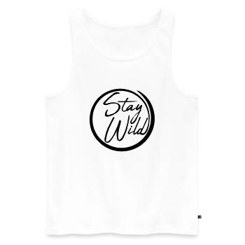 cercle cercle autour de la nature sauvage design rester logo sauvage - Débardeur bio Premium Homme - blanc - Devant - AI Model Male 178 light (178cm)