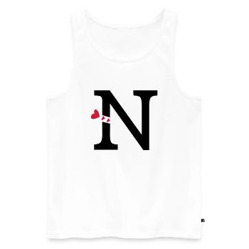 Großbuchstabe N mit Herzen - Männer Premium Bio Tank Top - Weiß - Vorne - AI Model Male 178 light (178cm)