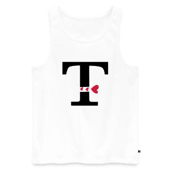 Großbuchstabe T mit Herzen - Männer Premium Bio Tank Top - Weiß - Vorne - AI Model Male 178 light (178cm)