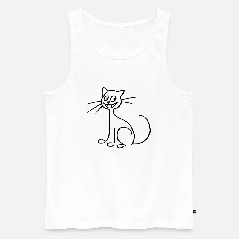 Katze - Männer Premium Bio Tank Top - Weiß