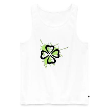 kleeblatt - Männer Premium Bio Tank Top - Weiß - Vorne - Michal (187cm)