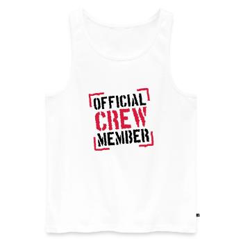 Official Crew Member Stamp Design - Débardeur bio Premium Homme - blanc - Devant - AI Model Male 178 light (178cm)