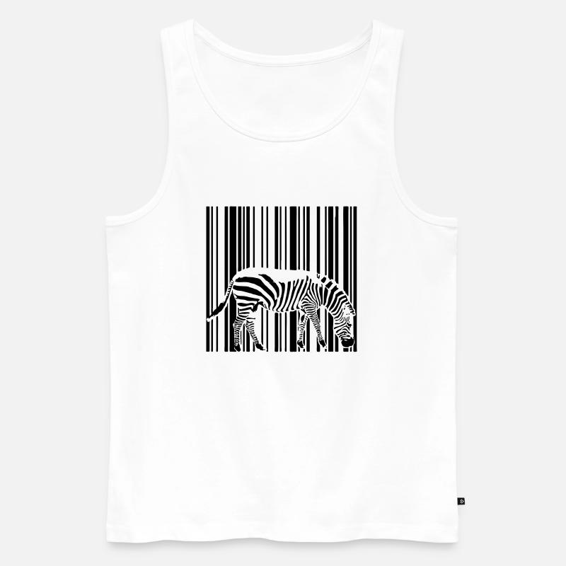 Barcode Zebra - Männer Premium Bio Tank Top - Weiß