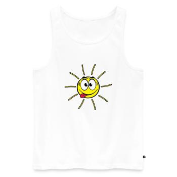 Gesicht - Sonne - Männer Premium Bio Tank Top - Weiß - Vorne - Michal (187cm)