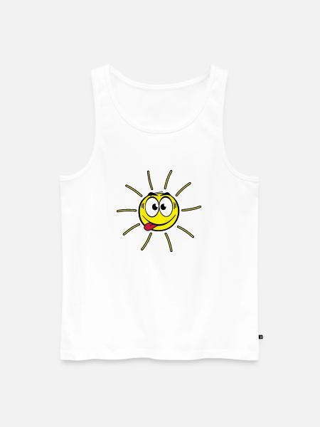 Gesicht - Sonne - Männer Premium Bio Tank Top - Weiß