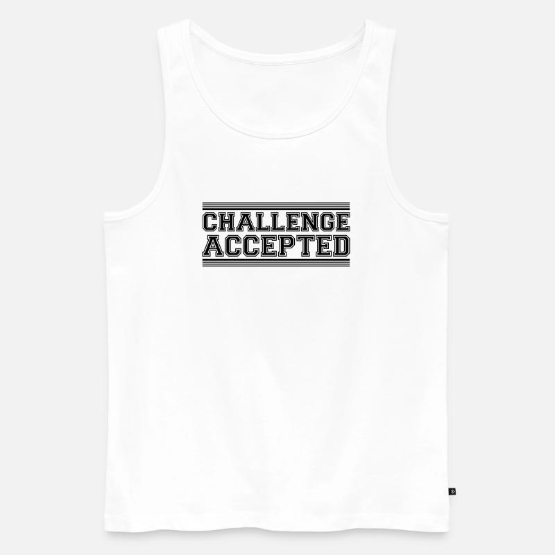 Challenge Accepted Design - Männer Premium Bio Tank Top - Weiß