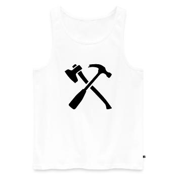 Tools - Men's Premium Organic Tank Top - white - Front - AI Model Male 178 light (178cm)