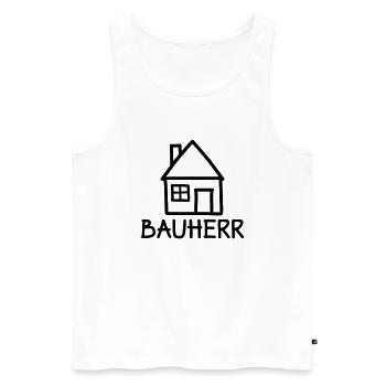 Bauherr - Männer Premium Bio Tank Top - Weiß - Vorne - AI Model Male 178 light (178cm)
