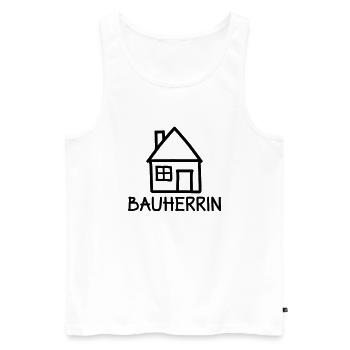 Bauherrin - Männer Premium Bio Tank Top - Weiß - Vorne - AI Model Male 178 light (178cm)