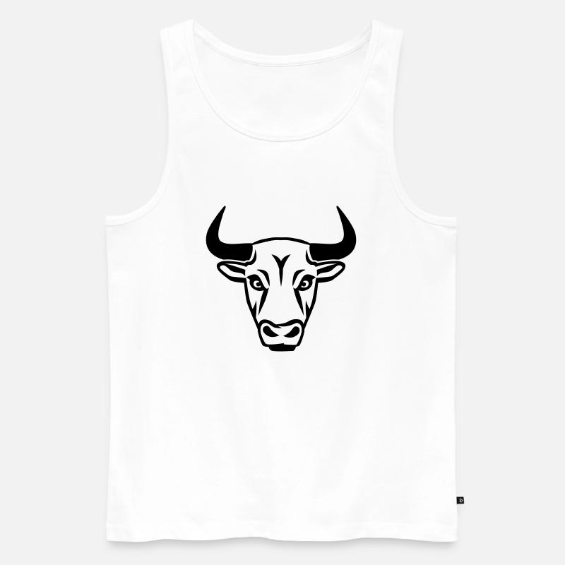 Stier - Männer Premium Bio Tank Top - Weiß