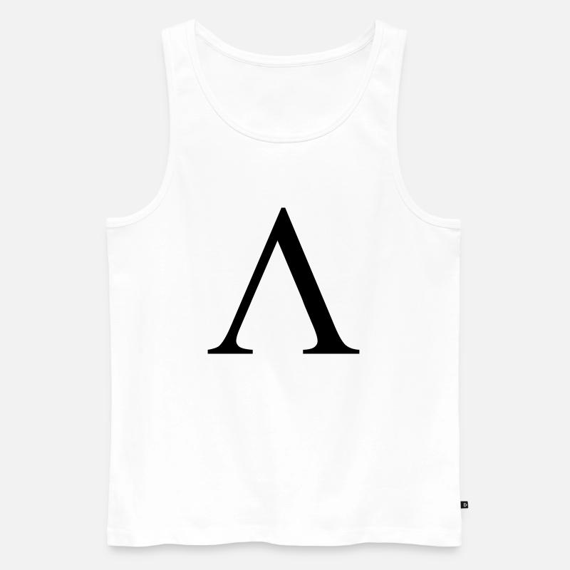 Lambda - Men's Premium Organic Tank Top - white