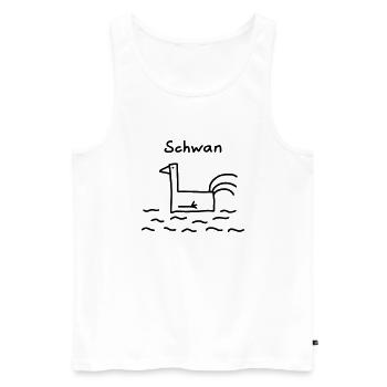 Stolzer Schwan - Männer Premium Bio Tank Top - Weiß - Vorne - AI Model Male 178 light (178cm)