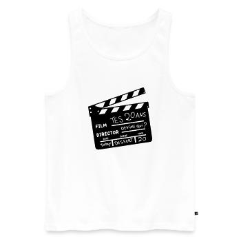 20 ans clap cinema anniversaire - Débardeur bio Premium Homme - blanc - Devant - AI Model Male 178 light (178cm)