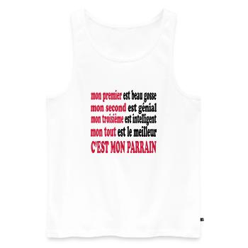 Mon parrain est beau - Männer Premium Bio Tank Top - Weiß - Vorne - Michal (187cm)