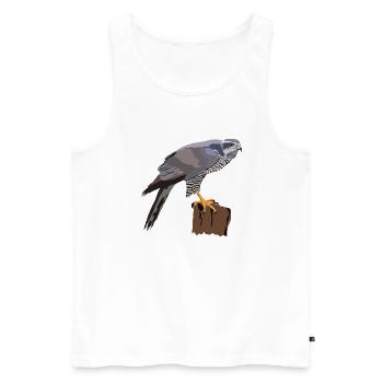 Habicht - Männer Premium Bio Tank Top - Weiß - Vorne - Michal (187cm)