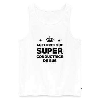 Bus / Conducteur / Chauffeur / Machiniste / Car - Débardeur bio Premium Homme - blanc - Devant - Michal (187cm)