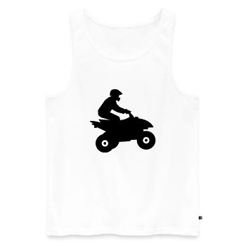 Quad - Männer Premium Bio Tank Top - Weiß - Vorne - Michal (187cm)