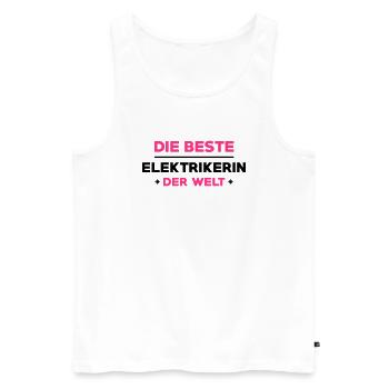 Elektriker Elektrikerin Elektrizität Heimwerker - Männer Premium Bio Tank Top - Weiß - Vorne - Michal (187cm)