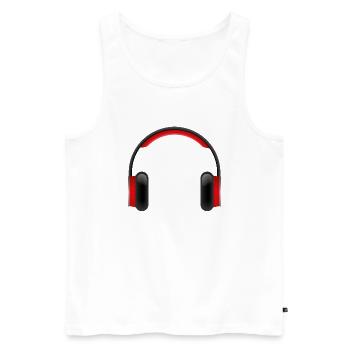 Smiley Headphones - Débardeur bio Premium Homme - blanc - Devant - Michal (187cm)