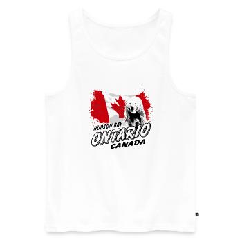 Ontario - Polar Bear - Canada Flag - Männer Premium Bio Tank Top - Weiß - Vorne - AI Model Male 178 light (178cm)