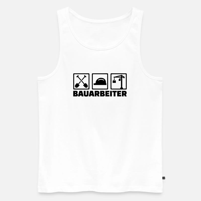 Bauarbeiter - Männer Premium Bio Tank Top - Weiß