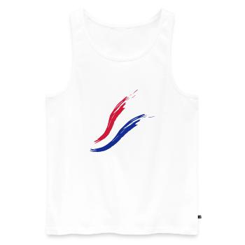 France flag color painted drop team homeland - Men's Premium Organic Tank Top - white - Front - Michal (187cm)