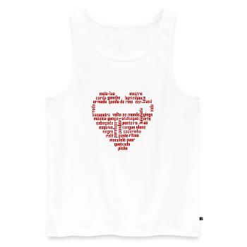 Capoeira Herz groß weiß - Männer Premium Bio Tank Top - Weiß - Vorne - Michal (187cm)
