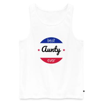 Aunt Aunty Tante Tata Baby Bébé Birth - Men's Premium Organic Tank Top - white - Front - AI Model Male 178 light (178cm)