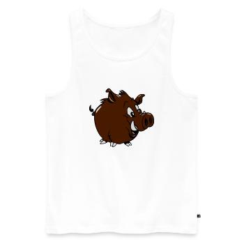 wildschwein doux, drôle, humoristique - Débardeur bio Premium Homme - blanc - Devant - Michal (187cm)