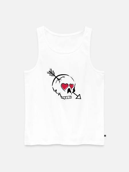 schädel pfeil herzen - Männer Premium Bio Tank Top - Weiß