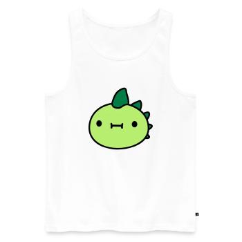 dinosaure tête visage - Débardeur bio Premium Homme - blanc - Devant - Michal (187cm)