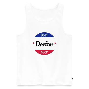 Doctor Arzt Médecin Docteur Medecine Life - Men's Premium Organic Tank Top - white - Front - AI Model Male 178 light (178cm)