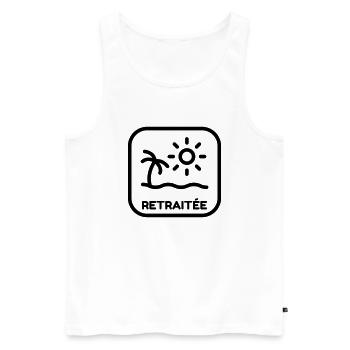 Retirement Retired Ruhestand Retraite Retraitée - Men's Premium Organic Tank Top - white - Front - AI Model Male 178 light (178cm)