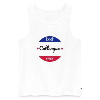 Kollegen / Kollegin / Unternehmen / Büro - Männer Premium Bio Tank Top - Weiß - Vorne - AI Model Male 178 light (178cm)