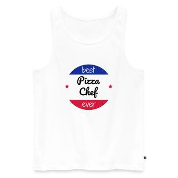 Pizza / pizzaiolo / Italien / Burger - Männer Premium Bio Tank Top - Weiß - Vorne - AI Model Male 178 light (178cm)