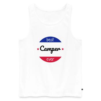Campingplatz / Camper / Camping / Camp - Männer Premium Bio Tank Top - Weiß - Vorne - Michal (187cm)